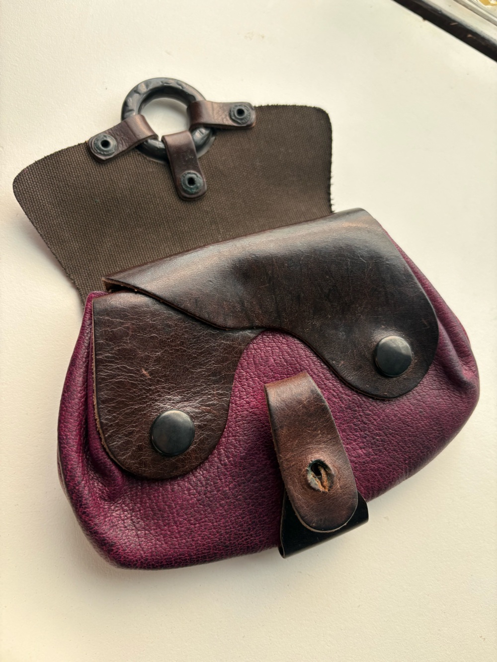 Diesel Vintage Purple Leather Medieval industrial Y2K coin purse wallet - Picture 9 of 16